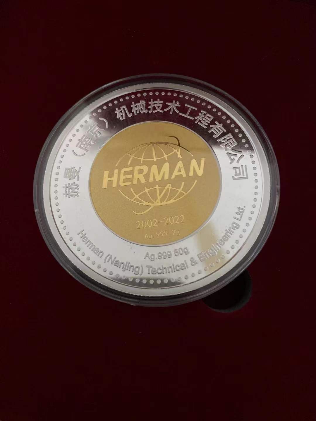 銀鑲金章定制